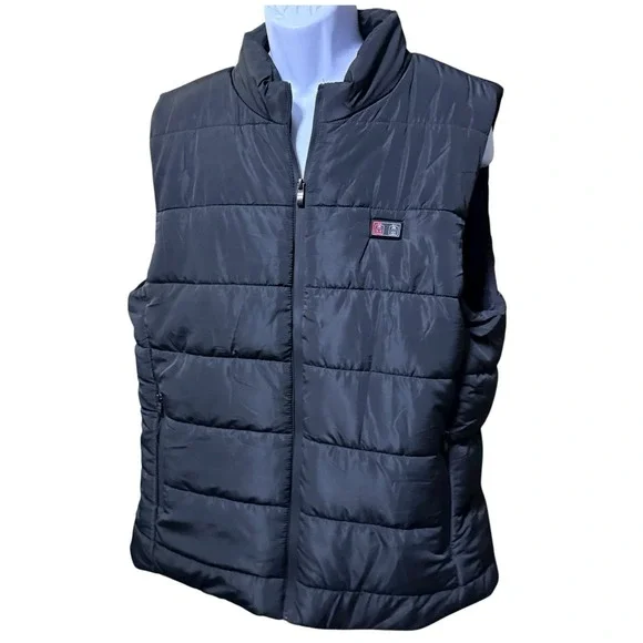 Heated Down Vest Men's Large Black Quilted Battery Powered Puffer Tested - Picture 7 of 7